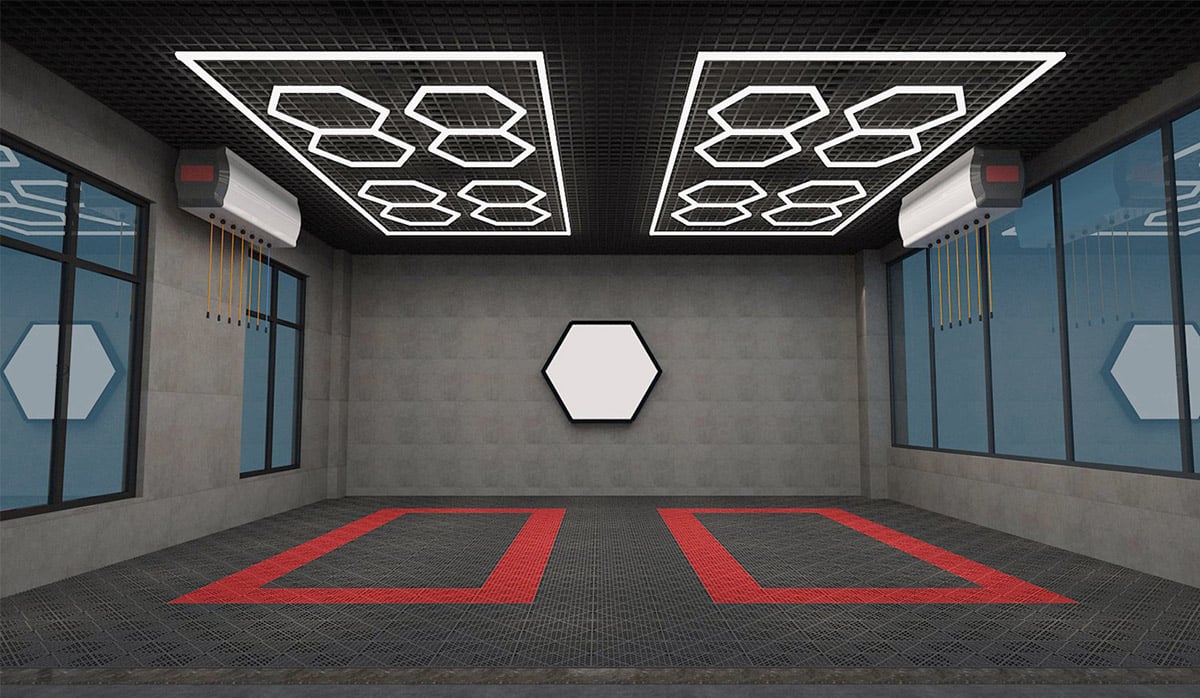 sinostar car detialing workshop light hexagon 1018 v2