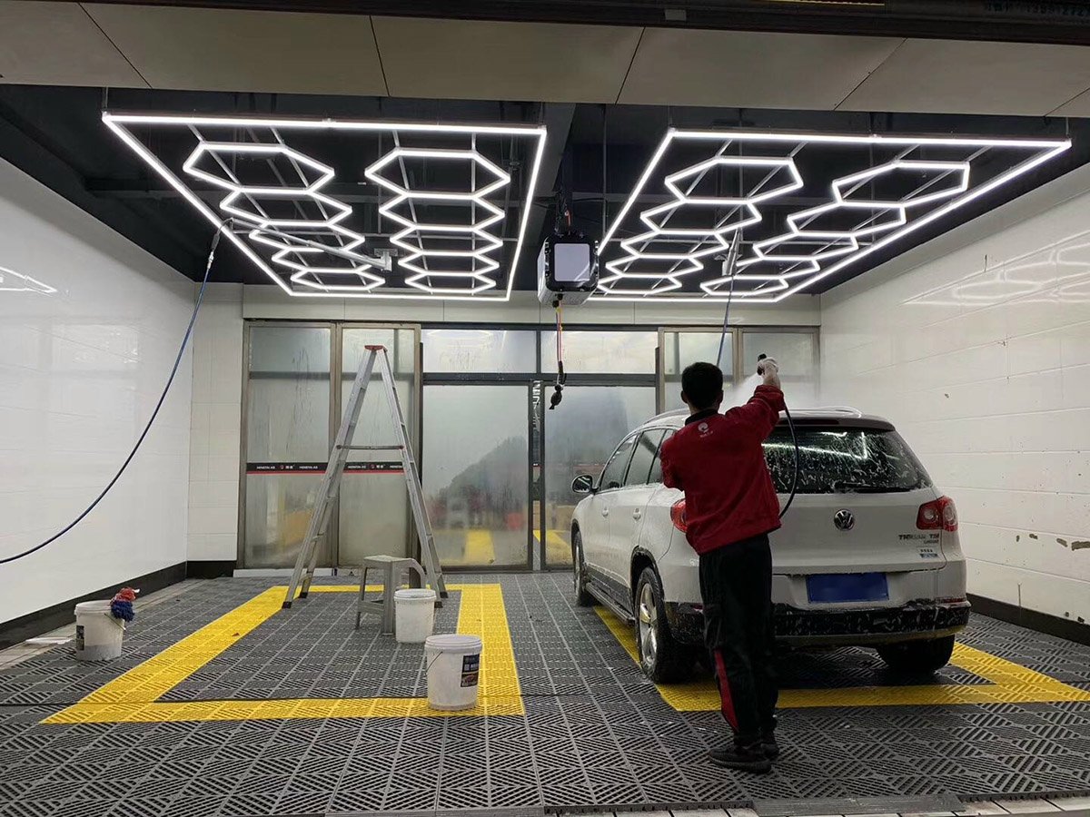 sinostar car detialing workshop light hexagon 1058 real1