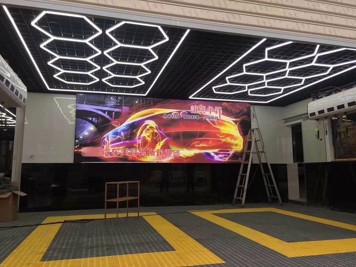 sinostar car detialing workshop light hexagon 1058 real2