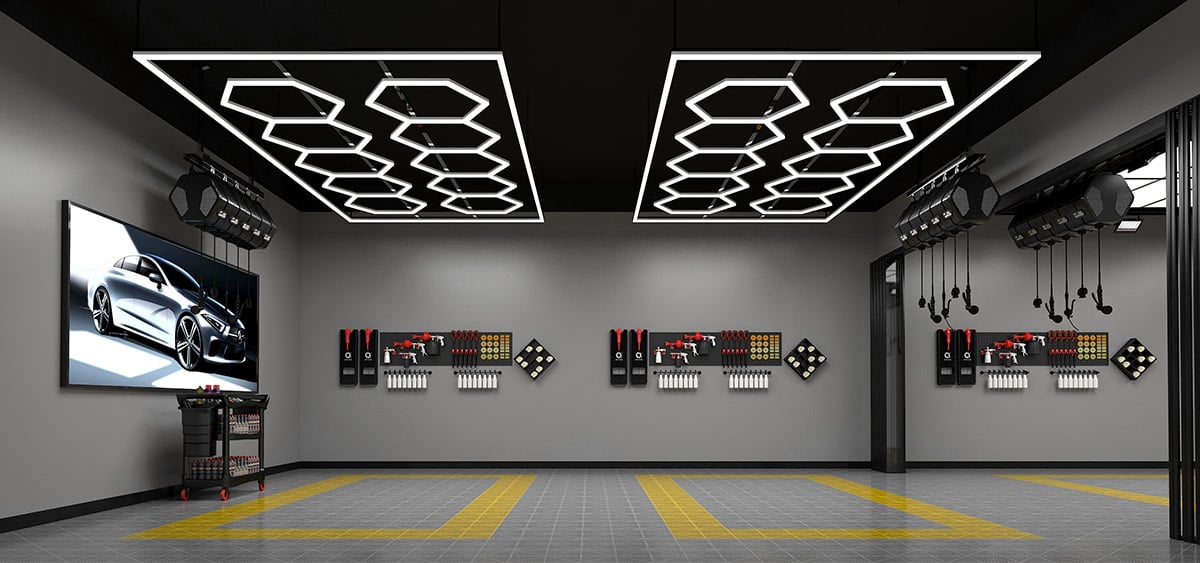 sinostar car detialing workshop light hexagon 1058 v2