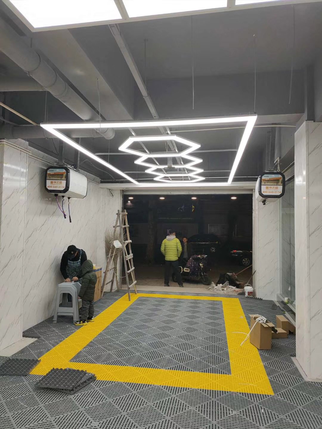 sinostar car detialing workshop light hexagon 5058 real