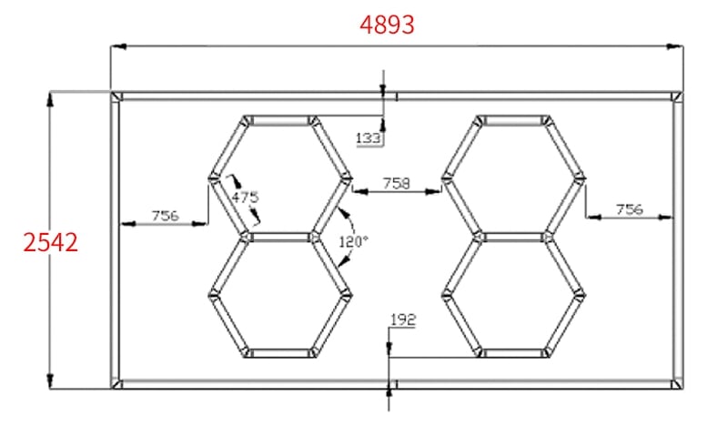 sinostar car detialing workshop light hexagon 5068 size
