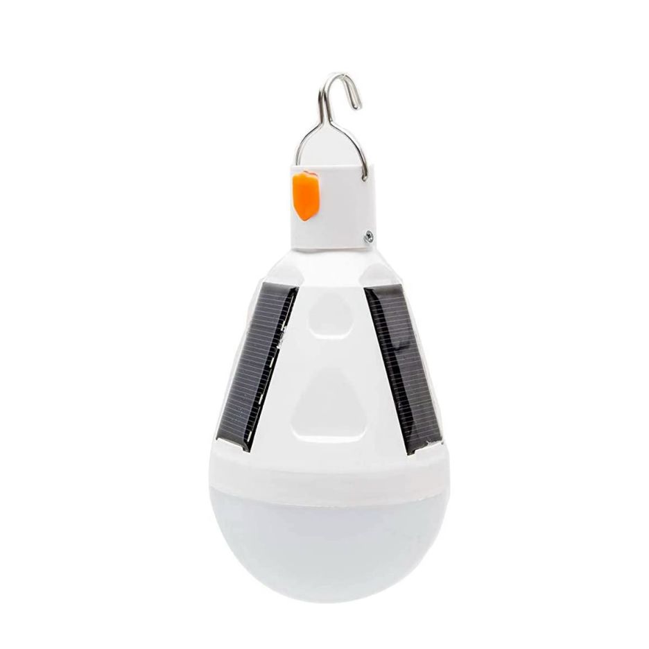 12W Solar Light Bulb 6500K Portable Solar Emergency Bulb Waterproof 3 Lighting Modes USB Rechargeable 5
