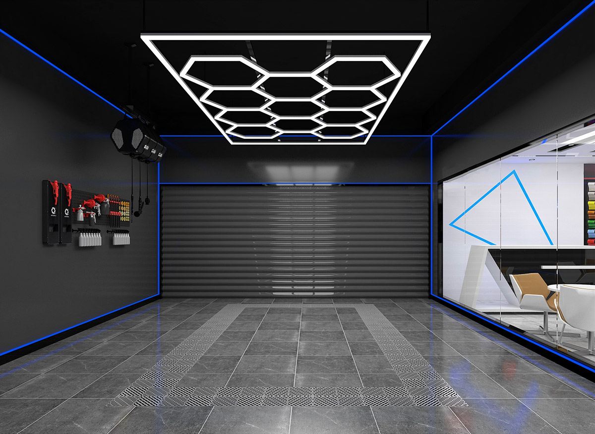 SS-HX-1088 DIY Led Honeycomb Hexagonal Working Ceiling Studio Detailing Light for Garage Workshop Show Room Wall Lamp