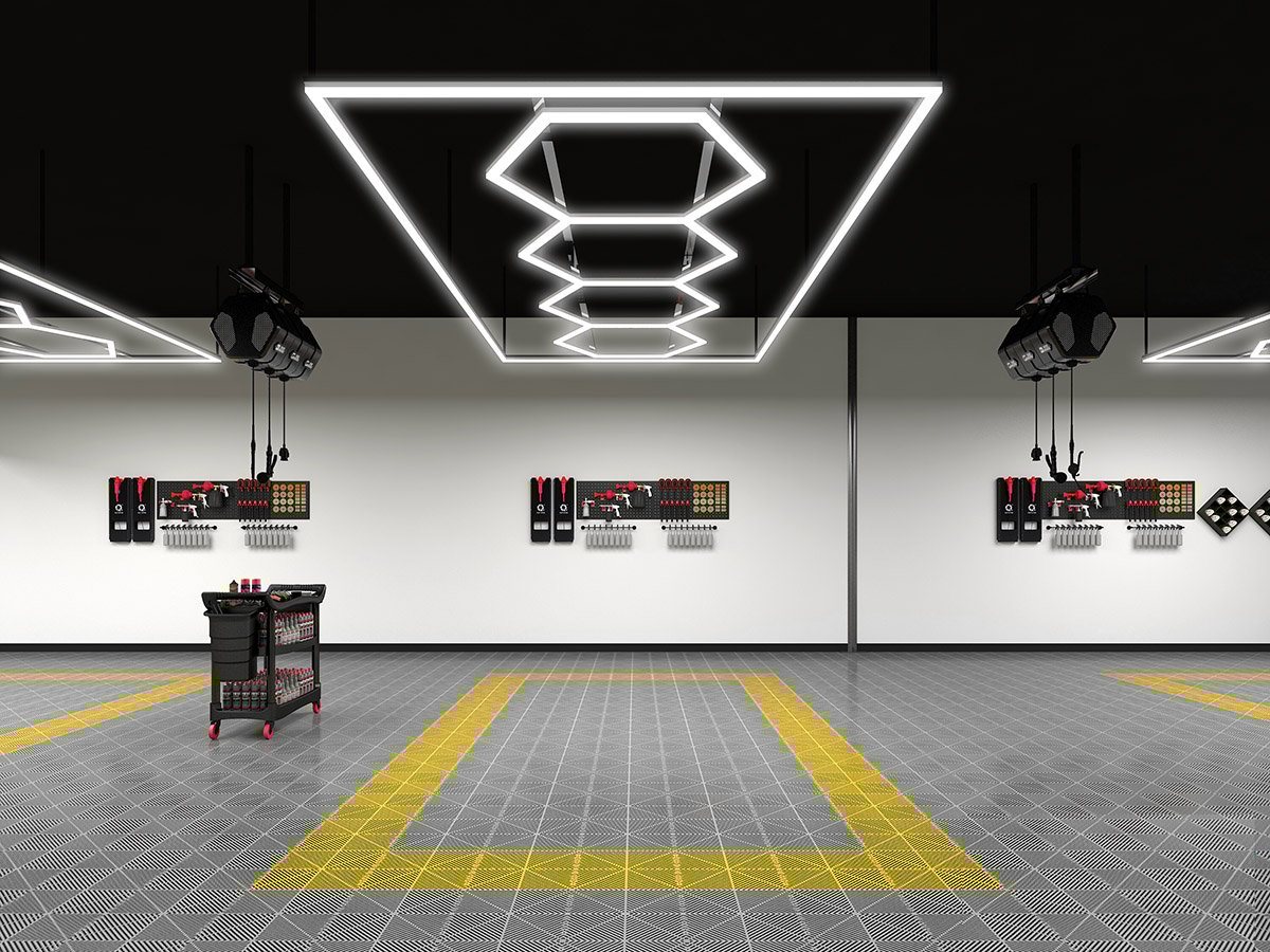 SS-HX-5058 Factory Supplier Hexagon Led Lights Popular for Car Care Detailing Workshop