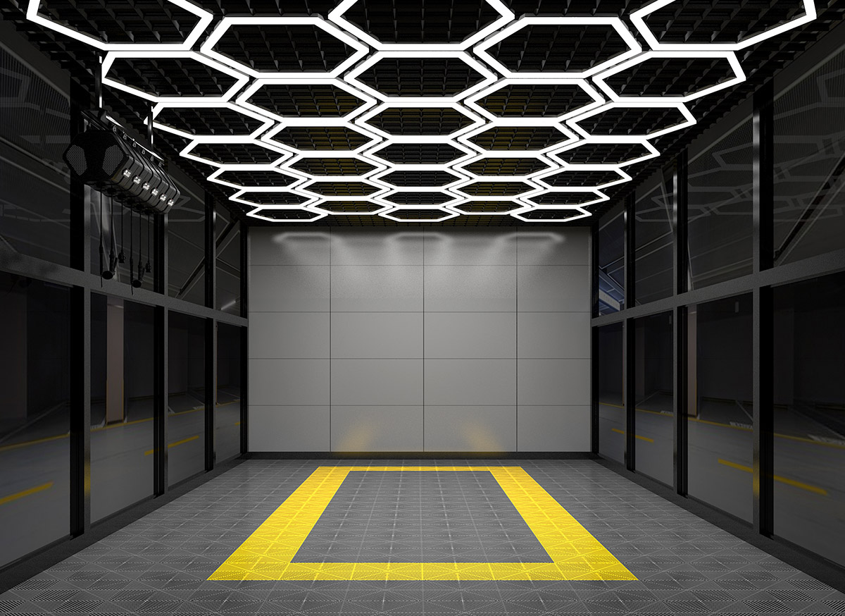 SS-HX-C203 Hexagon LED Lighting Car Detail Garage Workshop Retail Lighting Honeycomb Hex